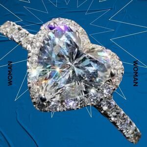 FLAWLESS 3.77 CTTW 18KT WHITE GOLD HEART DIAMOND ENGAGEMENT RING 6,7,9,10